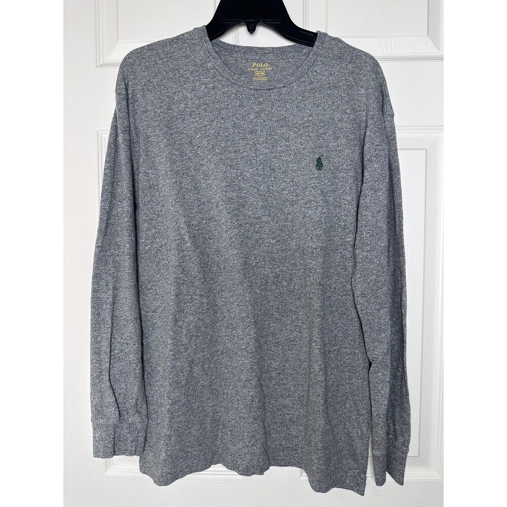 Polo Ralph Lauren Men's Heather Gray 100% cotton Long Sleeve Crewneck T-Shirt M